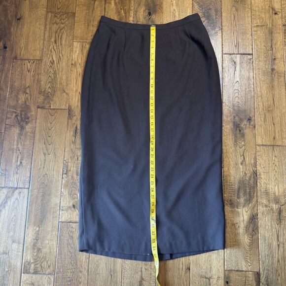 Kasper For A.S.L Chocolate Brown Skirt Suit 2 Pc Set Size 16 Velvet Collar - Picture 5 of 15